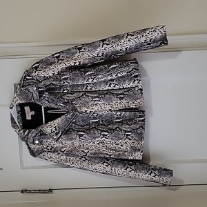 Snakeskin print moto jacket